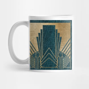 Art Deco glamour - teal and gold Mug